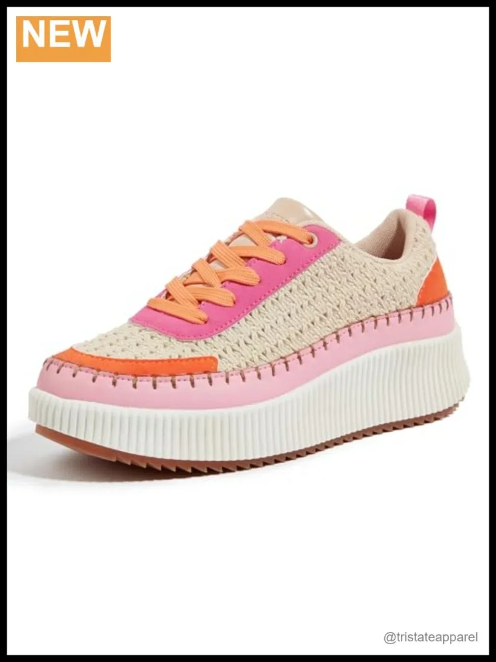 Woven Platform Sneakers Lace Up Fashion Retro Casual Walking Shoes